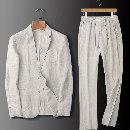 Mens Breathable Linen Suit