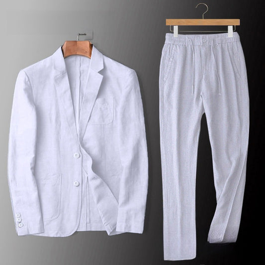 Mens Breathable Linen Suit