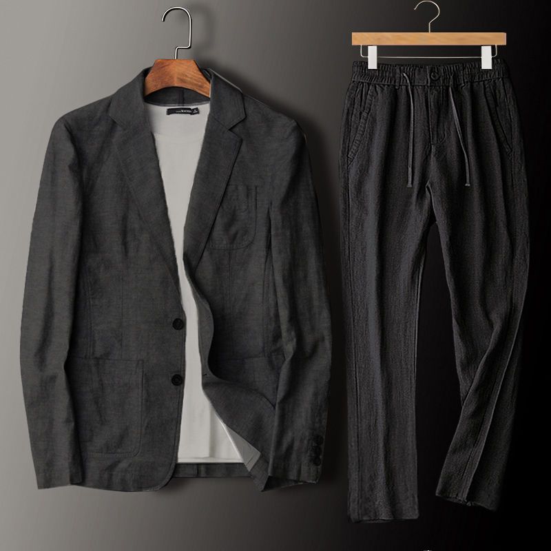 Mens Breathable Linen Suit
