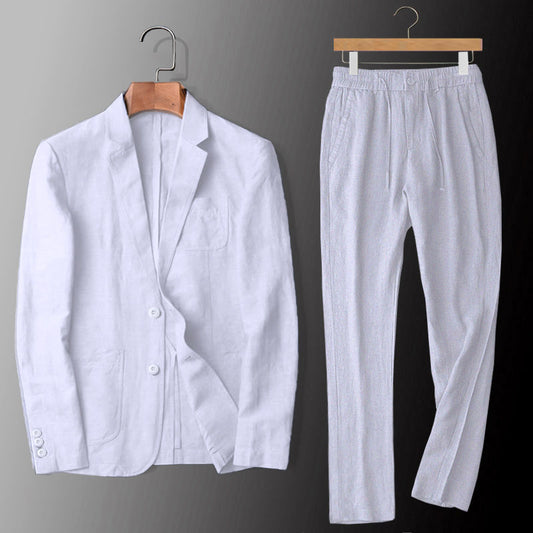 Mens Breathable Linen Suit