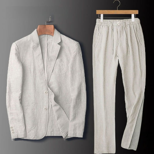 Mens Breathable Linen Suit