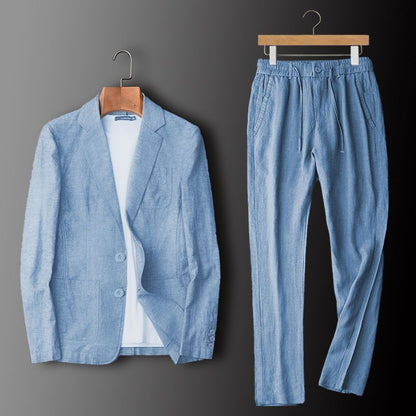 Mens Breathable Linen Suit
