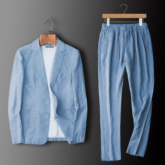 Mens Breathable Linen Suit