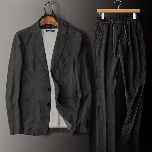 Mens Breathable Linen Suit