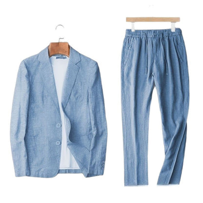 Mens Breathable Linen Suit