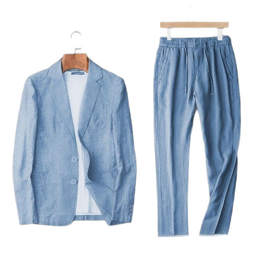 Mens Breathable Linen Suit