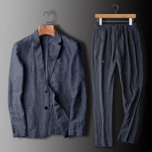 Mens Breathable Linen Suit
