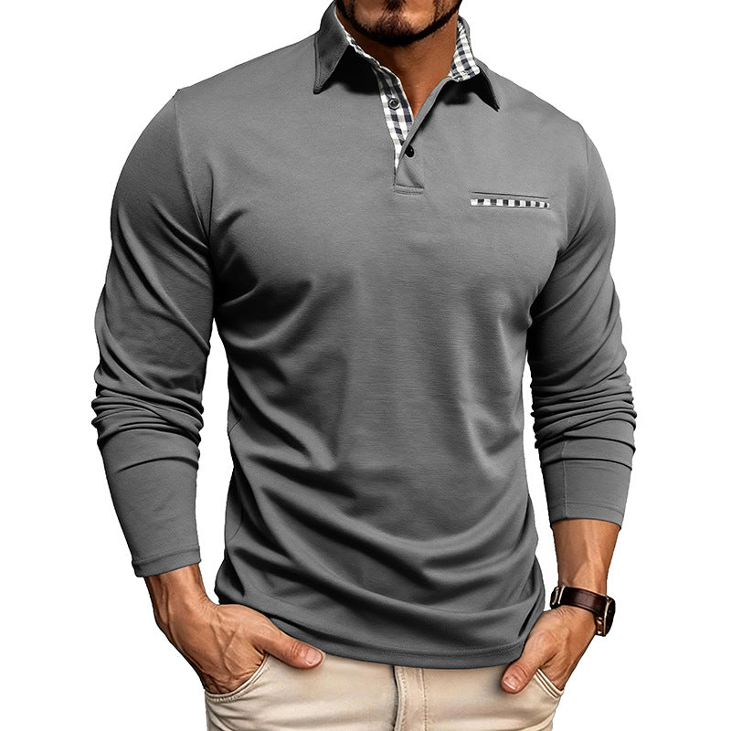Mens Breathable Polo Shirt Long Sleeve