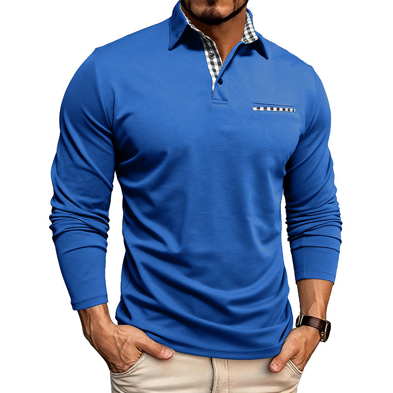 Mens Breathable Polo Shirt Long Sleeve