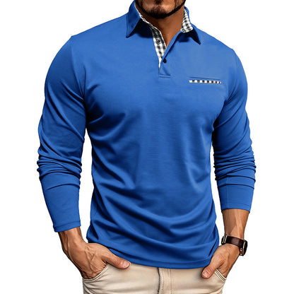 Mens Breathable Polo Shirt Long Sleeve