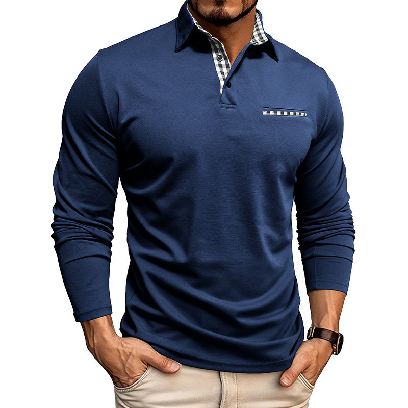 Mens Breathable Polo Shirt Long Sleeve