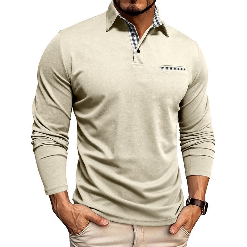 Mens Breathable Polo Shirt Long Sleeve