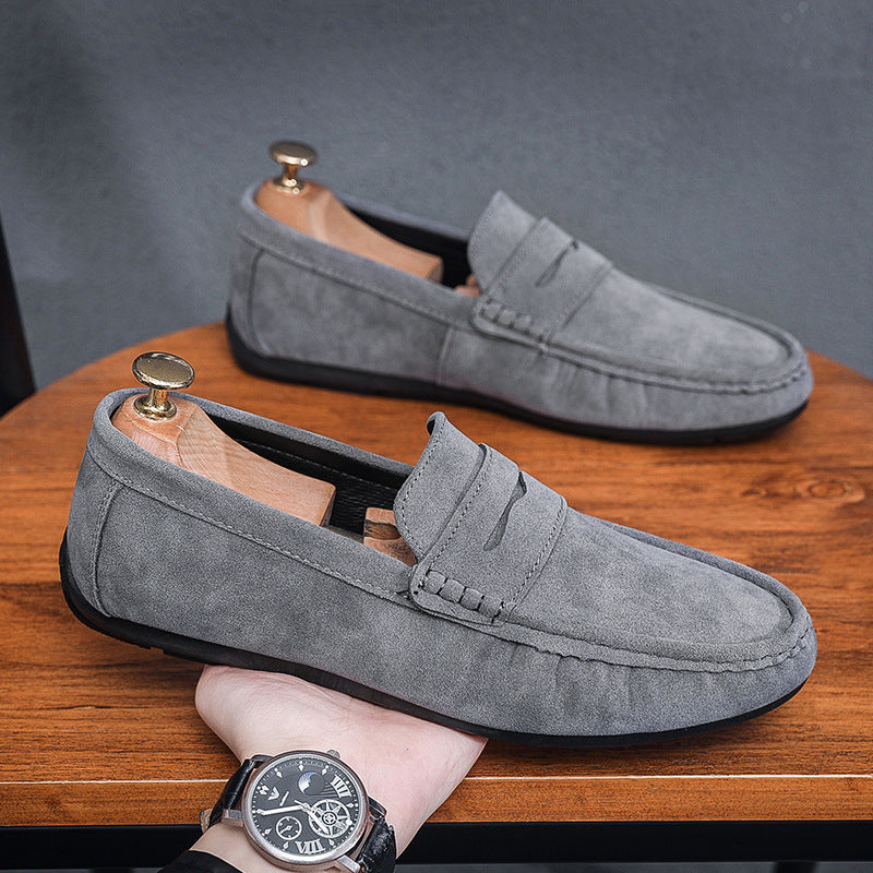 Mens British Style Suede Slip On Casual Shoes