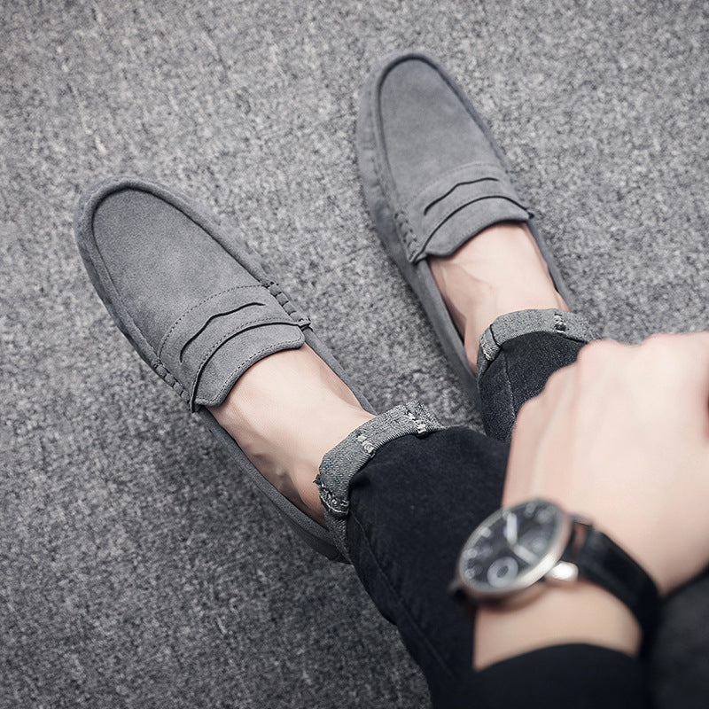 Mens British Style Suede Slip On Casual Shoes
