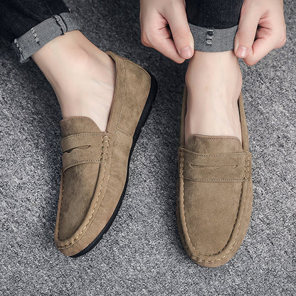 Mens British Style Suede Slip On Casual Shoes