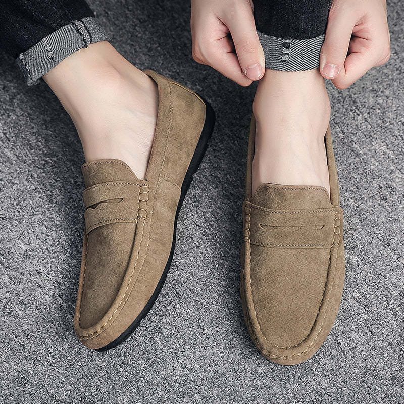 Mens British Style Suede Slip On Casual Shoes