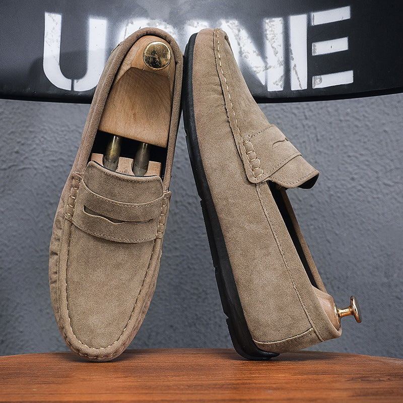Mens British Style Suede Slip On Casual Shoes