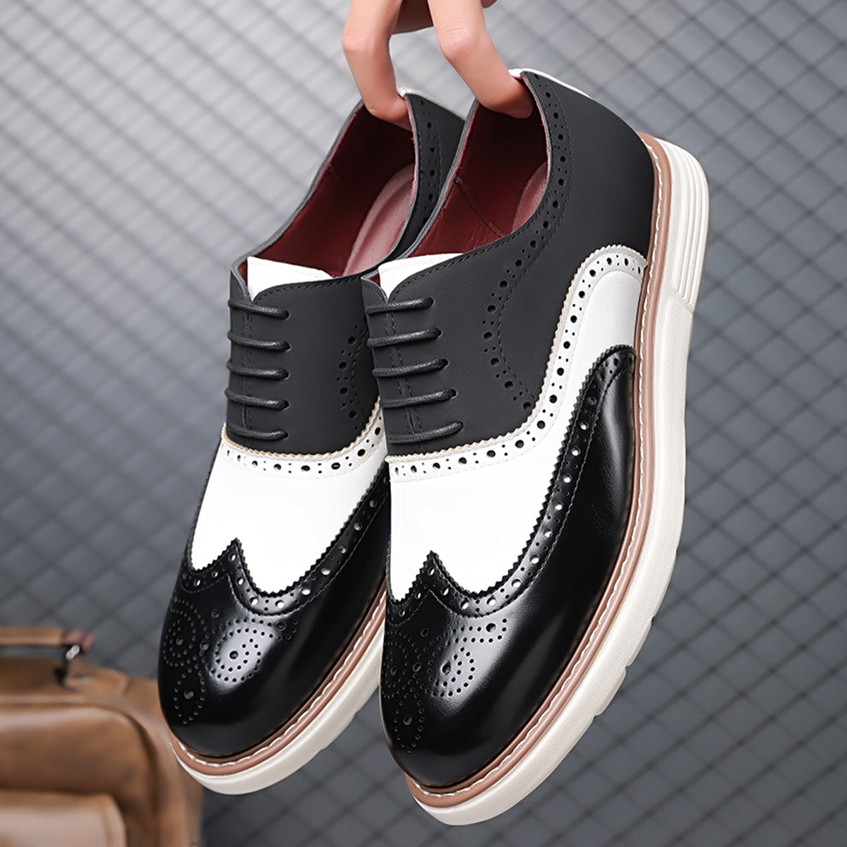 Mens Brogue Slip-On Casual Shoes
