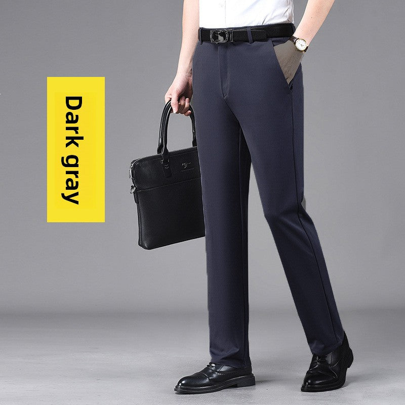 Mens Business Casual Straight Leg Trousers