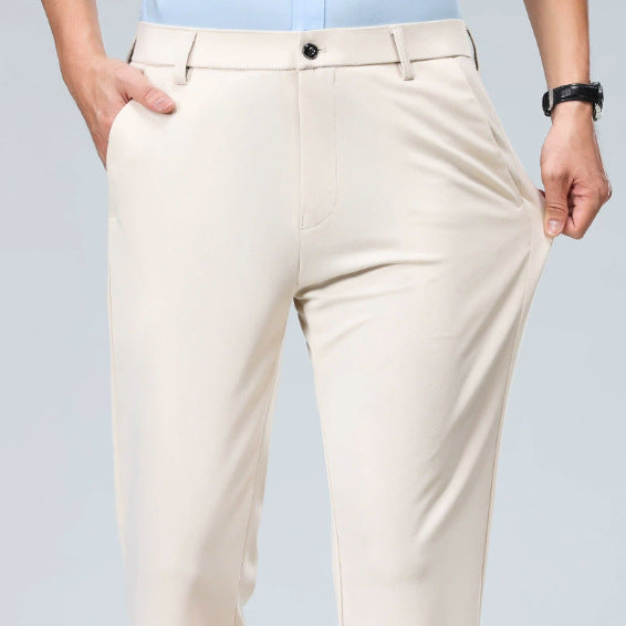Mens Business Casual Straight Leg Trousers