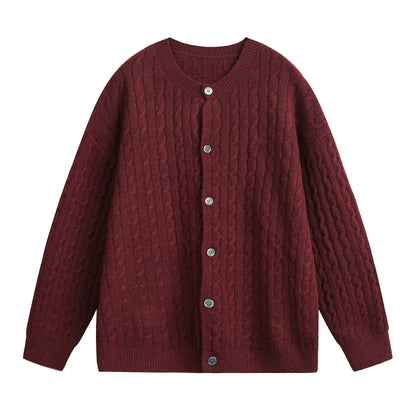 Mens Cable Knit Cardigan Sweater