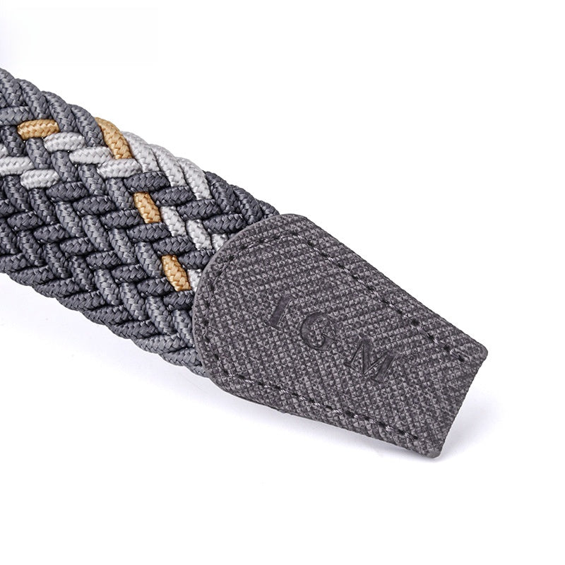Mens Canvas Woven Elastic Belt with Pin Buckle