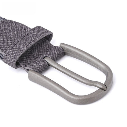 Mens Canvas Woven Elastic Belt with Pin Buckle