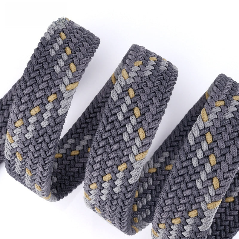 Mens Canvas Woven Elastic Belt with Pin Buckle
