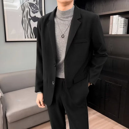 Mens Casual Blazer Lightweight Korean Style Jacket
