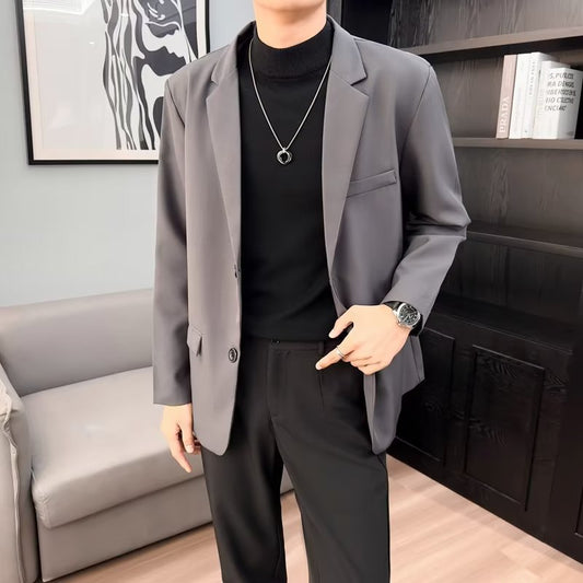 Mens Casual Blazer Lightweight Korean Style Jacket