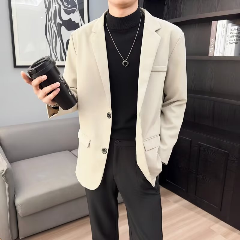 Mens Casual Blazer Lightweight Korean Style Jacket