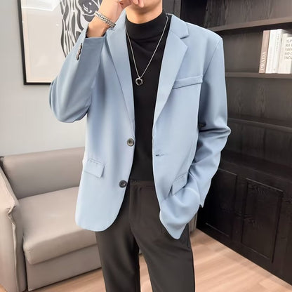 Mens Casual Blazer Lightweight Korean Style Jacket
