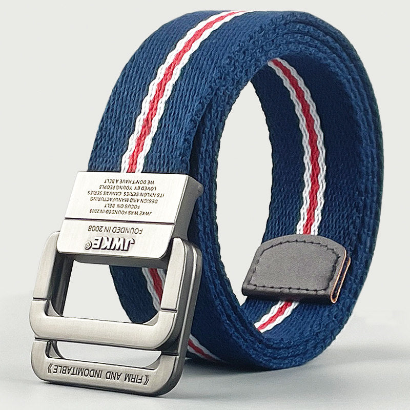 Mens Casual Canvas Belt with Adjustable Buckle