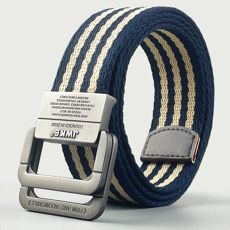 Mens Casual Canvas Belt with Adjustable Buckle