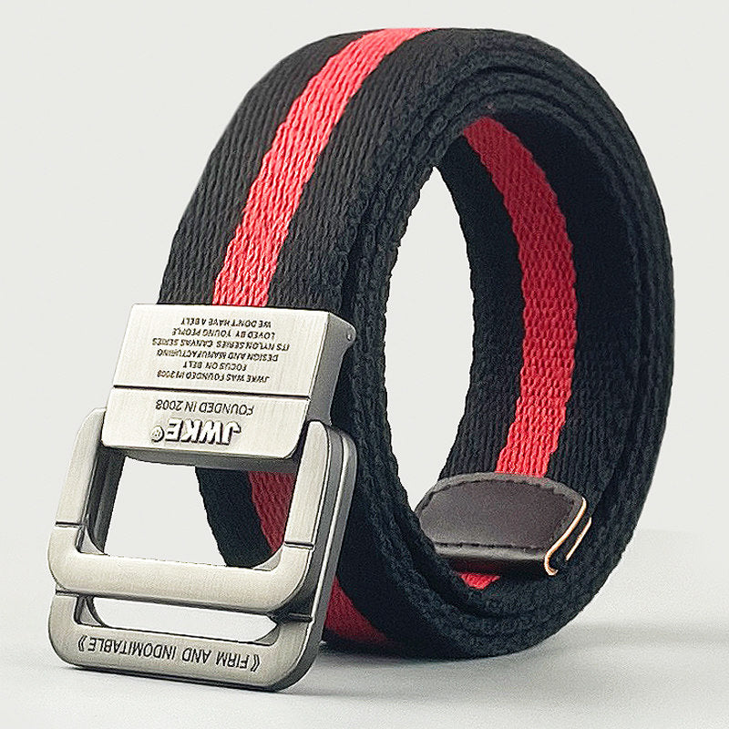 Mens Casual Canvas Belt with Adjustable Buckle