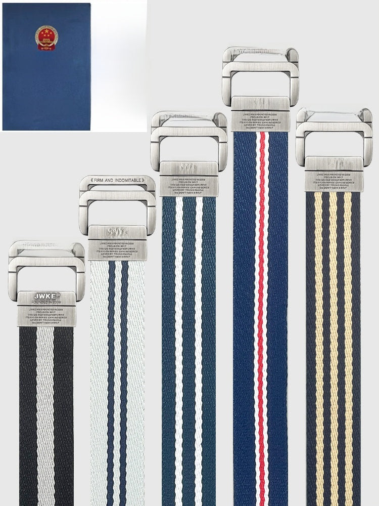 Mens Casual Canvas Belt with Adjustable Buckle