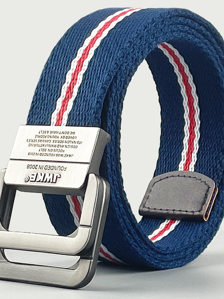 Mens Casual Canvas Belt with Adjustable Buckle
