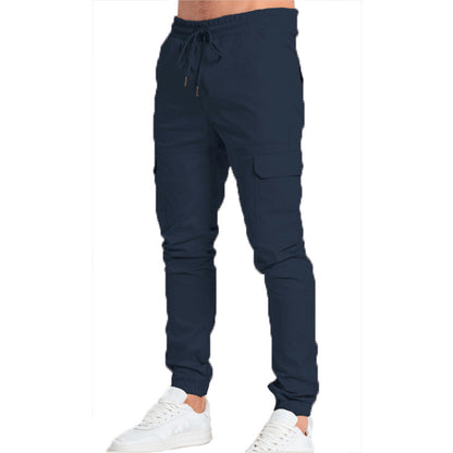 Mens Casual Cotton Blend Trousers