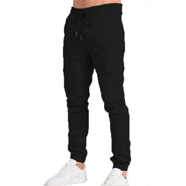 Mens Casual Cotton Blend Trousers