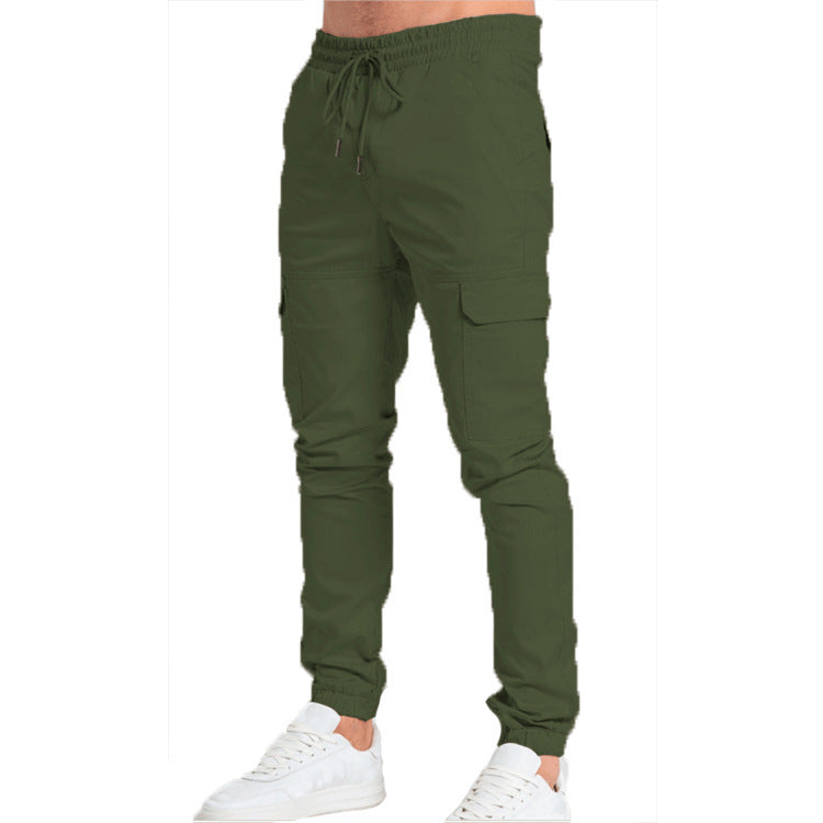 Mens Casual Cotton Blend Trousers