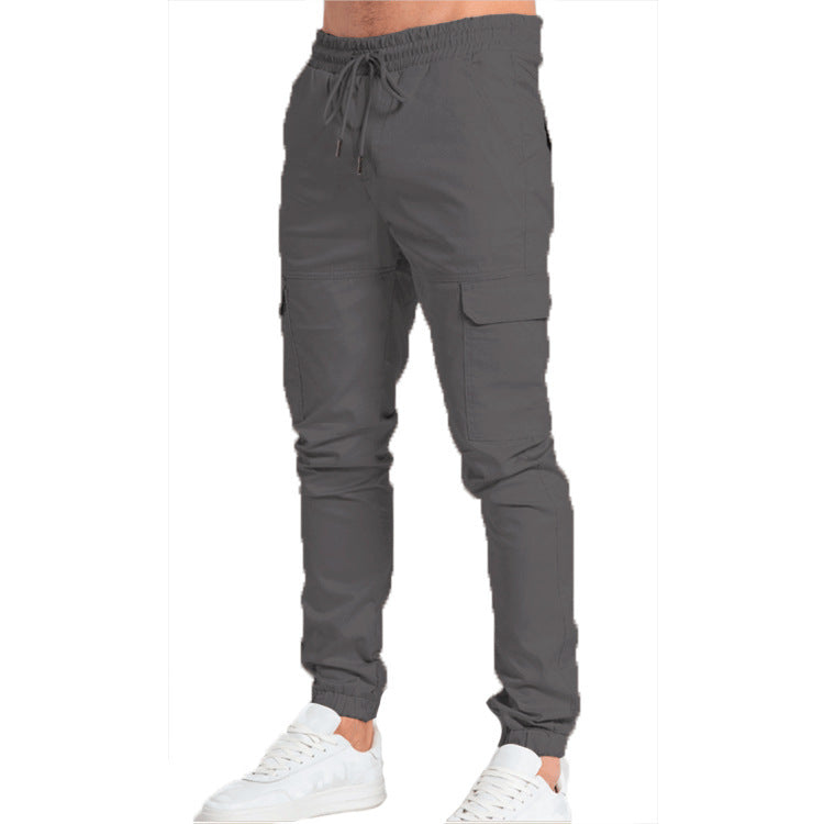 Mens Casual Cotton Blend Trousers