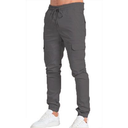 Mens Casual Cotton Blend Trousers