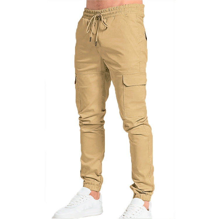 Mens Casual Cotton Blend Trousers
