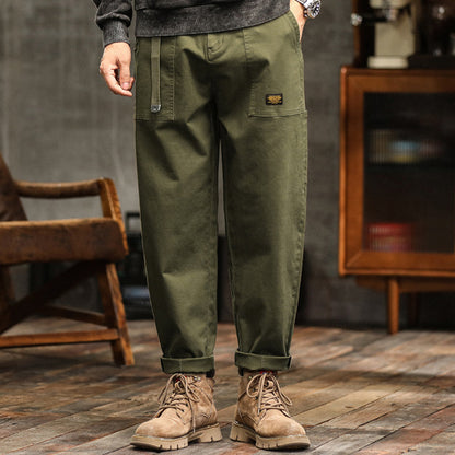 Mens Casual Cotton Cargo Pants