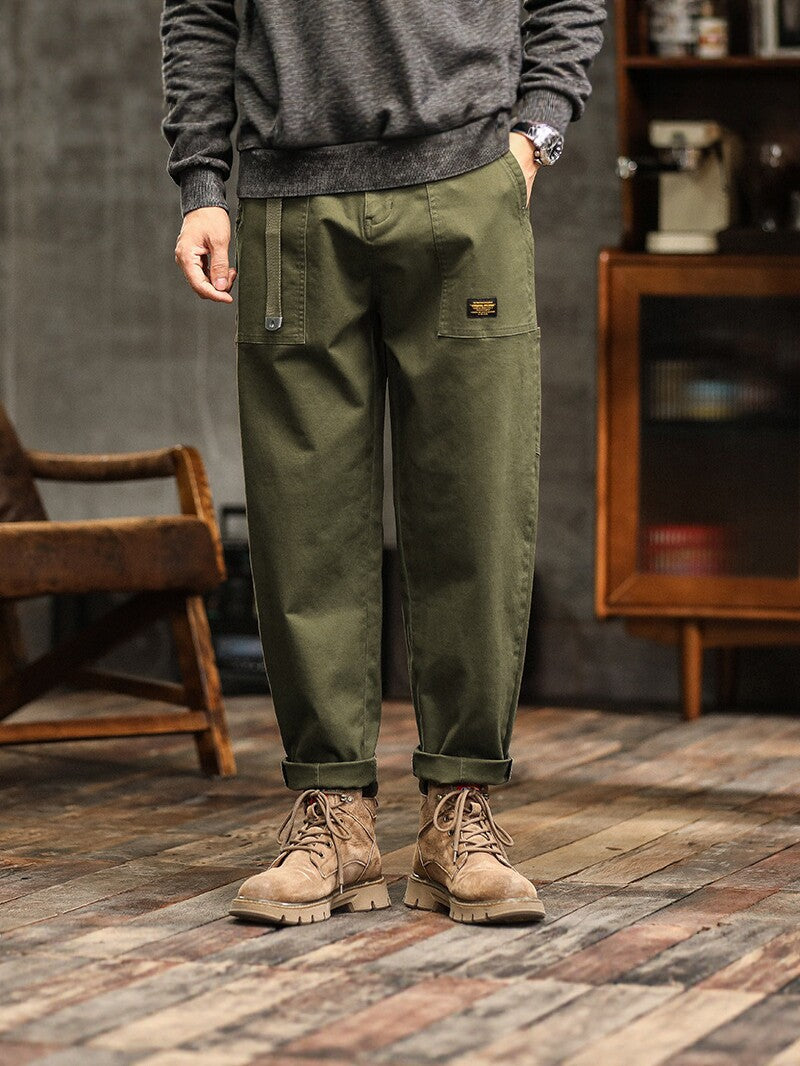 Mens Casual Cotton Cargo Pants