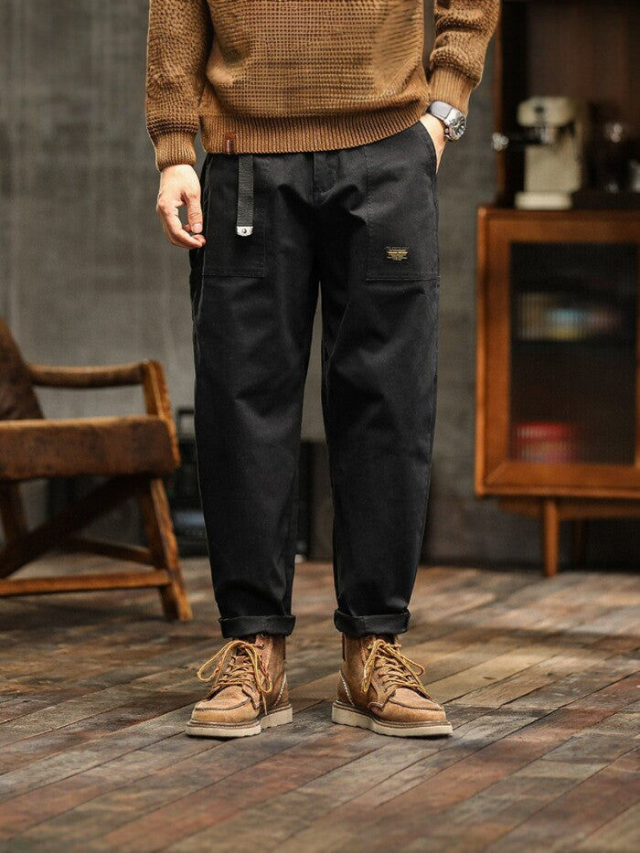 Mens Casual Cotton Cargo Pants