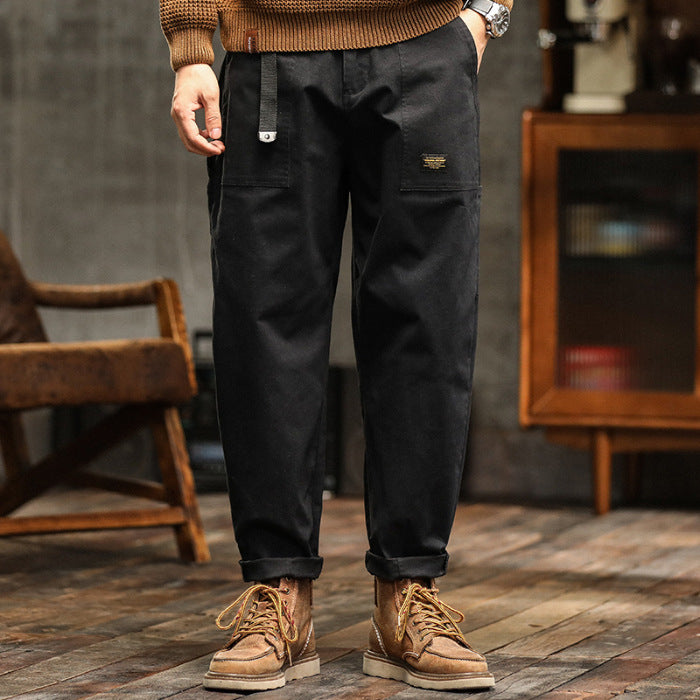 Mens Casual Cotton Cargo Pants