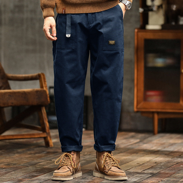 Mens Casual Cotton Cargo Pants