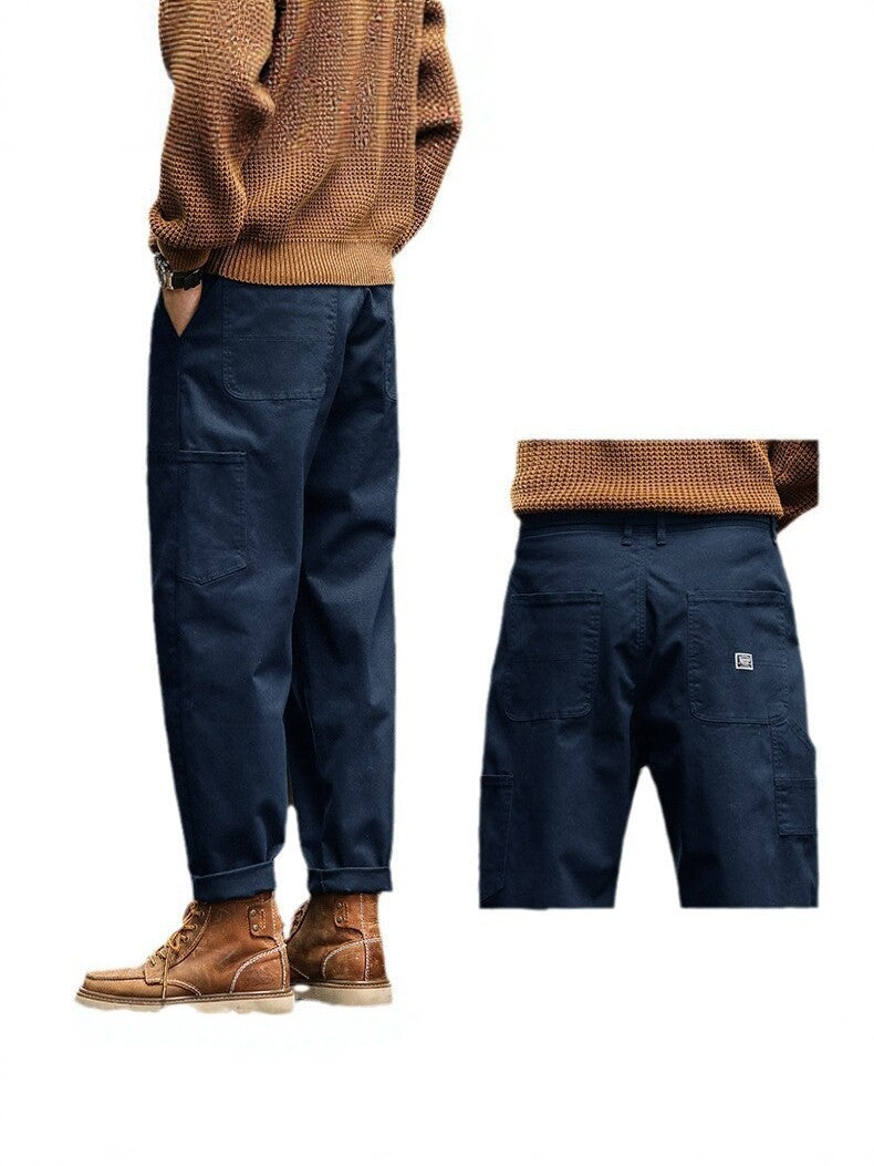 Mens Casual Cotton Cargo Pants