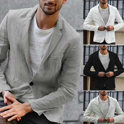 Mens Casual Cotton Linen Jacket